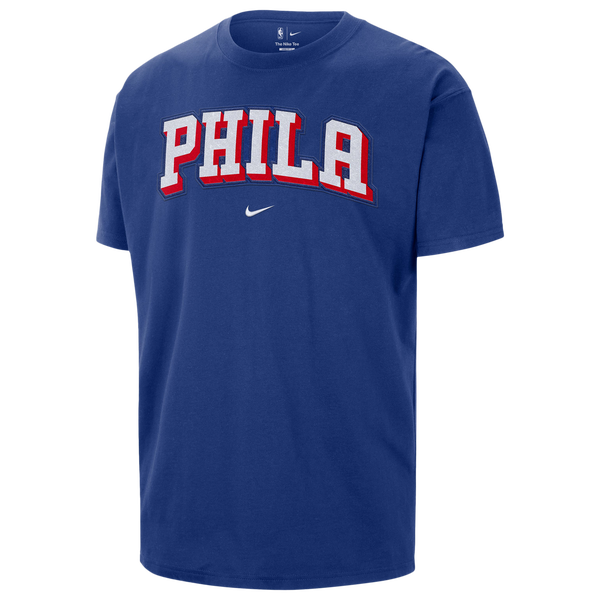 Nike 76ers Wordmark Standard Issue Short S/S T-Shirt - Men's - Blue