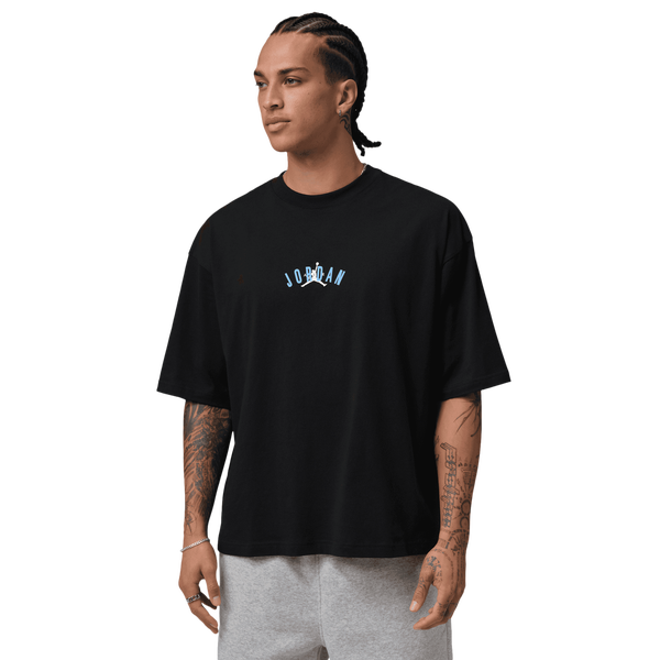 Jordan Back Stretch Oversized Short Sleeve Crew - Men's - Black/University Blue