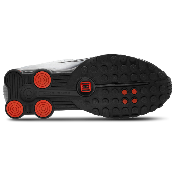 Nike Shox R4 - Men's - Metallic Silver/Metallic Silver/Picante Red - Image 4
