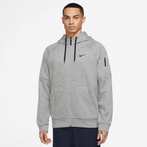Nike Therma Fleece Full-Zip Hoodie - Men's - Particle Grey/Dark Grey Heather/Black