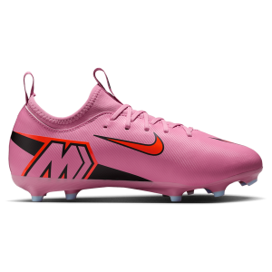Nike JR Zoom Vapor 16 Academy FG/MG - Boys' Grade School - Black/Total Crimson/Magic Flamingo