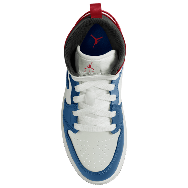 Jordan AJ 1 Mid - Girls' Preschool - Blue/Red/White - Image 3