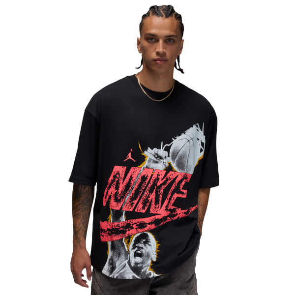 Jordan Reissue Oversized Short Sleeve Crewneck - Men's - Black/Infrared 23