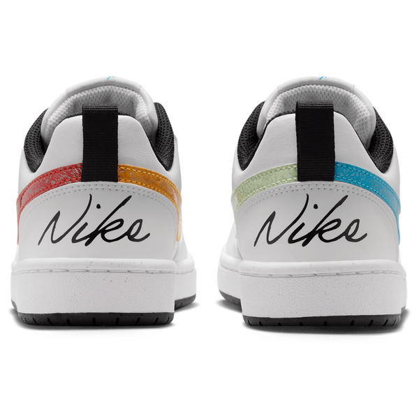 Nike Court Borough Low Win - Boys' Grade School - White/Current Blue/Picante Red - Image 3