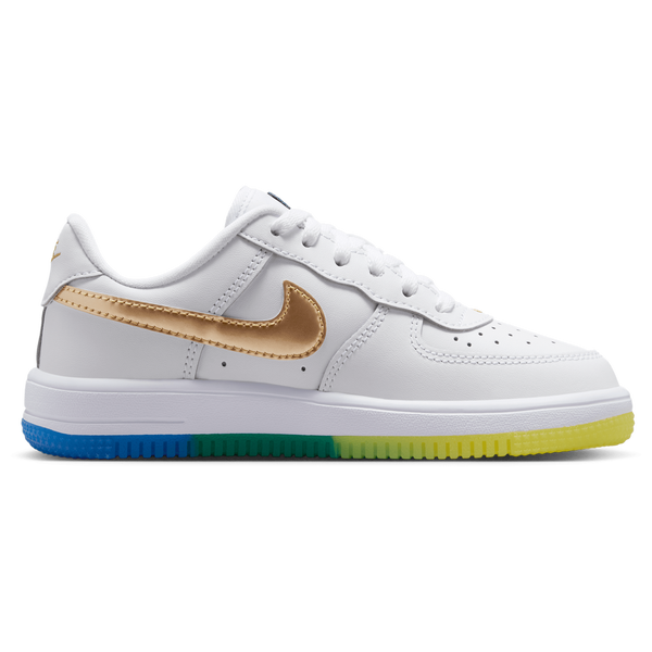 Nike Force 1 Low Wc Lace - Boys' Preschool - Soar/Metallic Gold/White