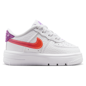 Nike Force 1 Low BBall Lace - Boys' Toddler - White/Bright Violet/Turf Orange