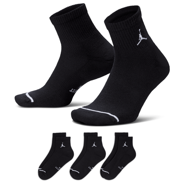 Jordan Everyday 3 Pack Cushion Ankle Socks - Men's - Black/White
