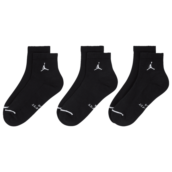 Jordan Everyday 3 Pack Cushion Ankle Socks - Men's - Black/White - Image 2
