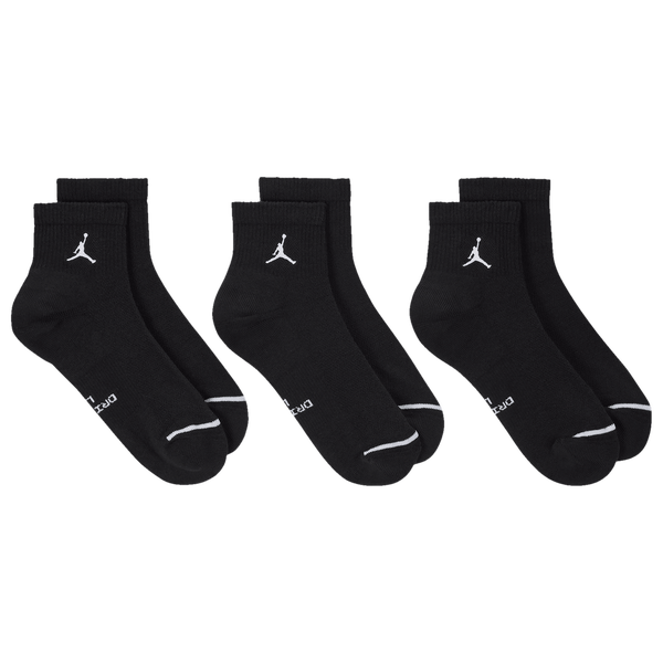 Jordan Everyday 3 Pack Cushion Ankle Socks - Men's - Black/White - Image 3