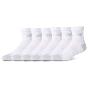 New Balance Active Cushion 6PK Quarter Sock - White