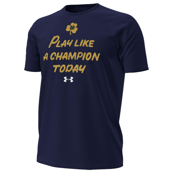 Under Armour Notre Dame Local Performance Cotton SS T-Shirt - Men's - Navy