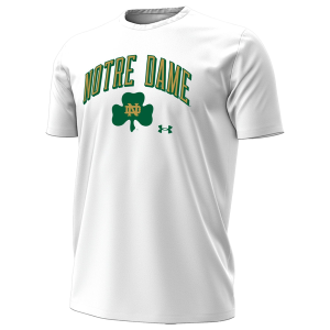 Under Armour Notre Dame Arch Logo Performance SS T-Shirt - Men's - White