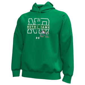 Under Armour Notre Dame Logo Icon Pullover Hoodie - Men's - Kelly Green