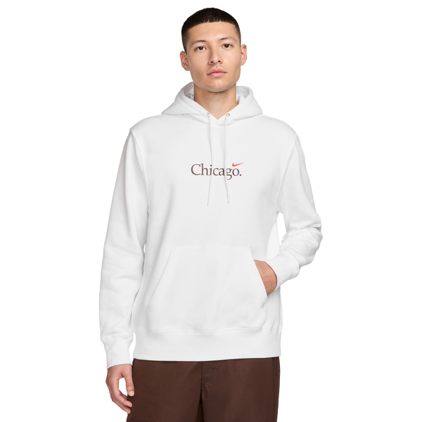 Nike Chi Club Pullover BB Hoodie - Men's - White/Cosmic Clay