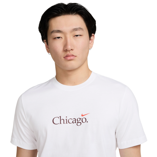 Nike Chi Short Sleeve Crew T-Shirt - Men's - White/Cosmic Clay - Image 3