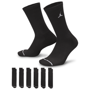 Jordan Cushion Ply Crew Sock 6 Pack - Men's - Black/White