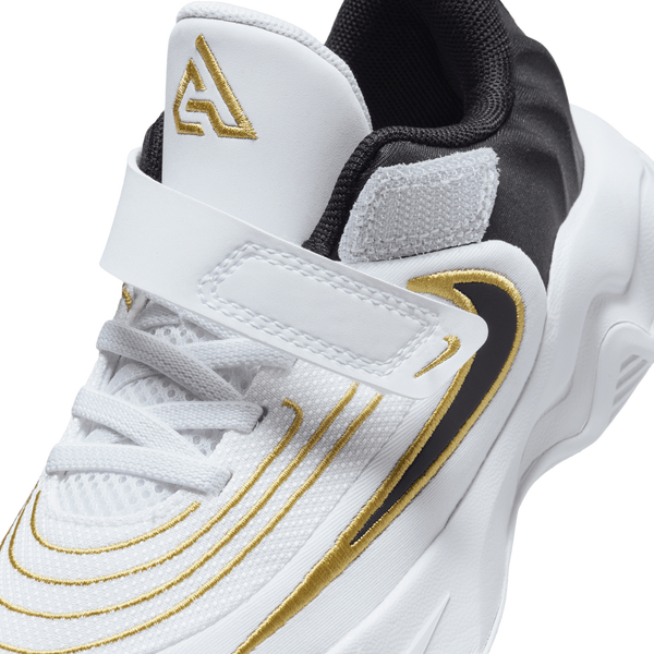 Nike Giannis Immortality 4 - Boys' Preschool - White/Black/Metallic Gold - Image 9